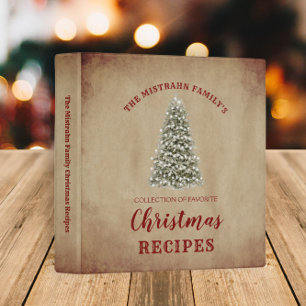 Vintage Christmas Tree Parchment Recipe Cookbook Binder