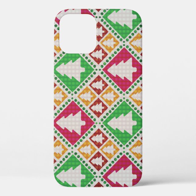 Vintage Christmas Tree Pattern. Case-Mate iPhone Case (Back)