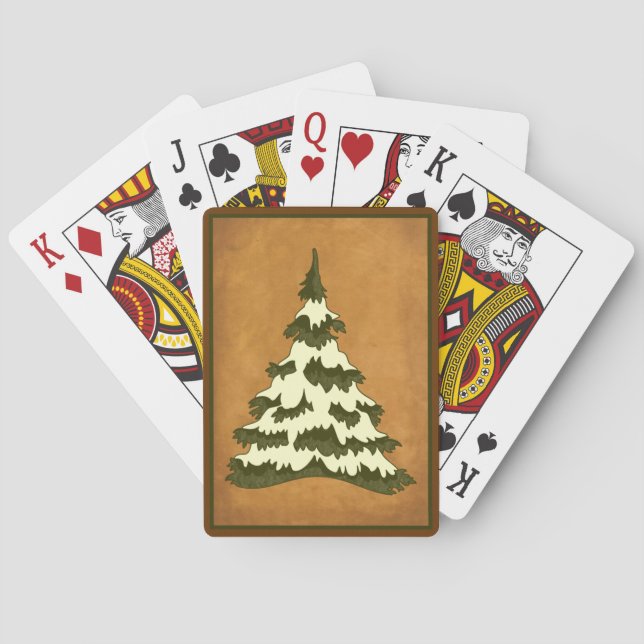 Vintage Christmas Tree Playing Cards (Back)