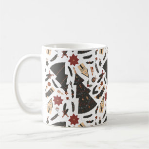 Vintage Christmas Tree Poinsettia Coffee Mug