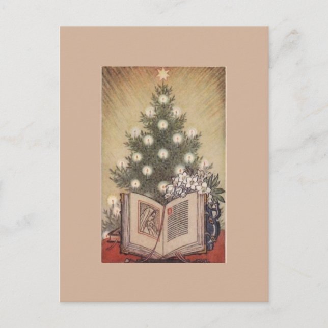 Vintage Christmas Tree Postcard (Front)