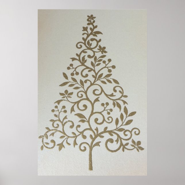 Vintage Christmas Tree Poster (Front)