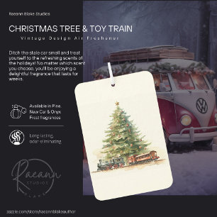 Vintage Christmas Tree & Toy Train Air Freshener