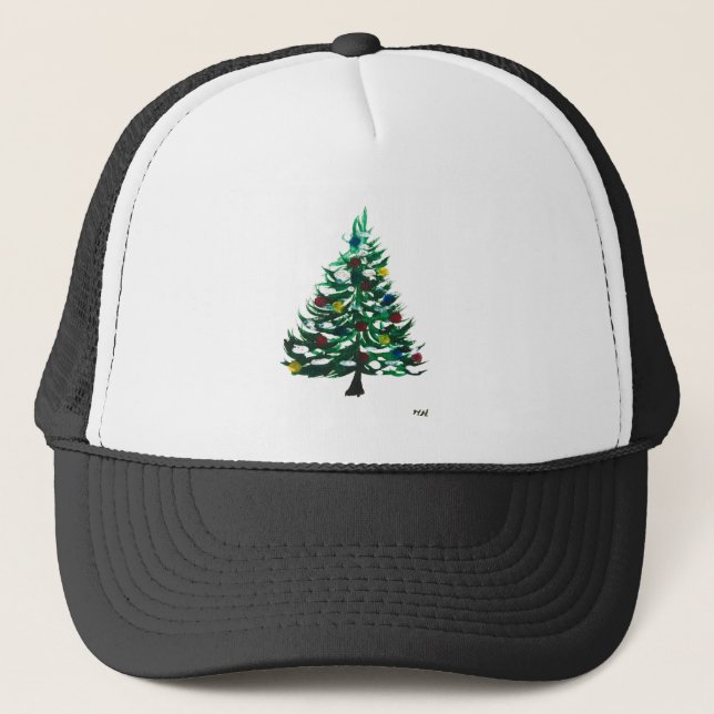 Vintage Christmas tree Trucker Hat (Front)