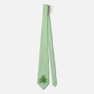 Vintage Christmas Tree with a Star Light Green Tie