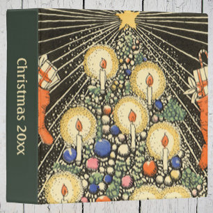 Vintage Christmas, Tree with Candles and a Star Binder