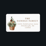 Vintage Christmas Tree With Ornaments  Label<br><div class="desc">Vintage Christmas Tree With Ornaments Address Label</div>