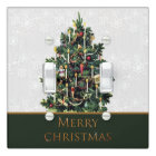  Vintage Christmas Tree with Snowflakes 