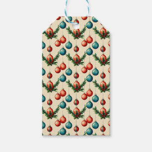Vintage Christmas Tree Wrapping Paper Gift Tags