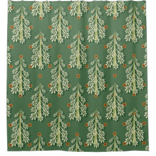 Vintage Christmas Trees Illustration Pattern