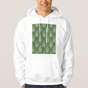 Vintage Christmas Trees Illustration Pattern Hoodie