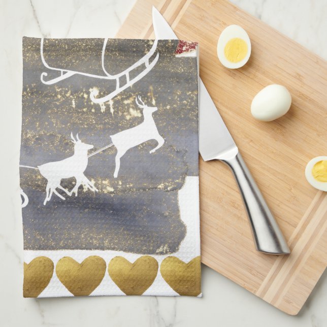 Vintage Christmas trees  Kitchen Towel (Quarter Fold)