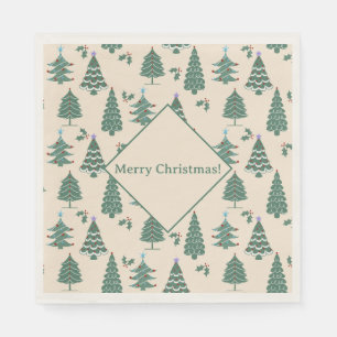 Vintage Christmas Trees Napkin