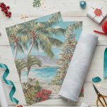 Vintage Christmas Tropical Beach Palm Tree Tissue Paper<br><div class="desc">This design may be personalized by choosing the Edit Design option. You may also transfer onto other items. Contact me at colorflowcreations@gmail.com or use the chat option at the top of the page if you wish to have this design on another product or need assistance. See more of my designs...</div>