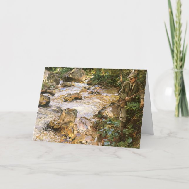 Vintage Christmas, Trout Stream by Sargent Holiday Card (Front)
