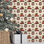 Vintage Christmas Truck and Plaid Ornaments Wallpaper<br><div class="desc">Celebrate the holiday season with this vintage Christmas truck and plaid ornaments wallpaper. Featuring charming red trucks, festive plaid ornaments, and rustic stars, this design brings a warm and nostalgic feel to any room. Perfect for creating a cozy and festive atmosphere, this wallpaper is ideal for living rooms, dining areas,...</div>