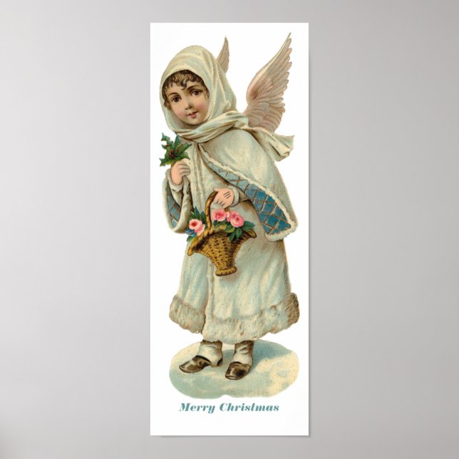 Vintage Christmas Victorian Angel Girl Poster (Front)