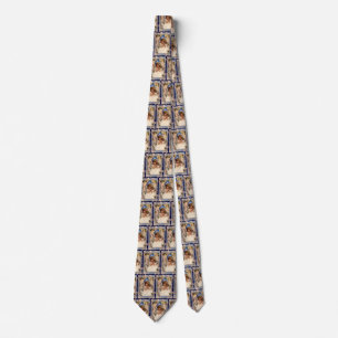 Vintage Christmas, Victorian Angel with Gold Bells Tie