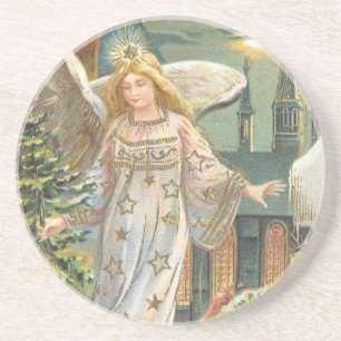 Vintage Christmas, Victorian Angel with Tree Coaster