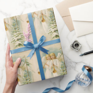 Vintage Christmas Victorian angels custom Wrapping Paper