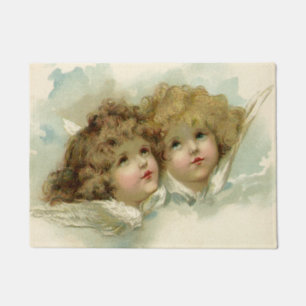 Vintage Christmas, Victorian Angels in the Clouds Doormat