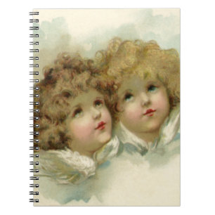 Vintage Christmas, Victorian Angels in the Clouds Notebook