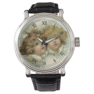 Vintage Christmas, Victorian Angels in the Clouds Watch