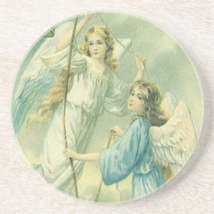 Vintage Christmas, Victorian Angels with a Bell Coaster