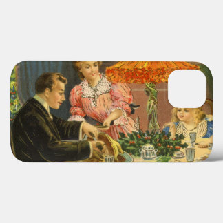 Vintage Christmas, Victorian Family Dinner iPhone 13 Case