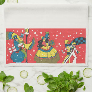 Vintage Christmas, Victorian Family Kitchen Towel