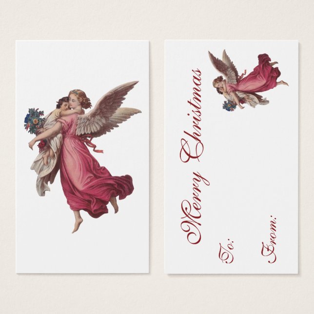 Vintage Christmas, Victorian Guardian Angel (Front & Back)