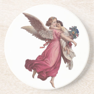 Vintage Christmas, Victorian Guardian Angel Coaster