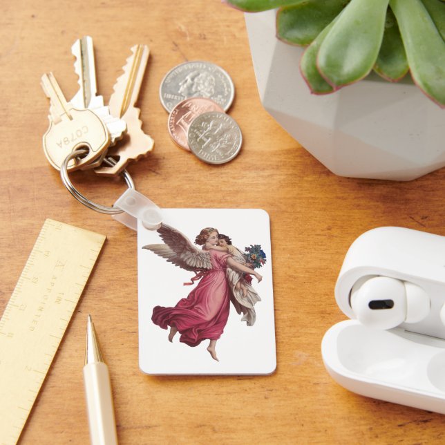Vintage Christmas, Victorian Guardian Angel Keychain (Desk)