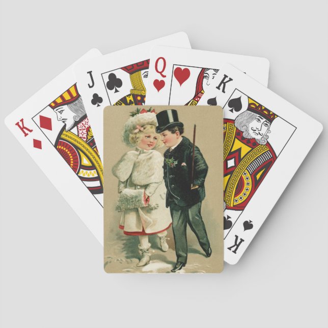Vintage Christmas Victorian Playing Cards (Back)