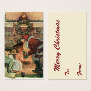 Vintage Christmas, Victorian Santa Claus Children