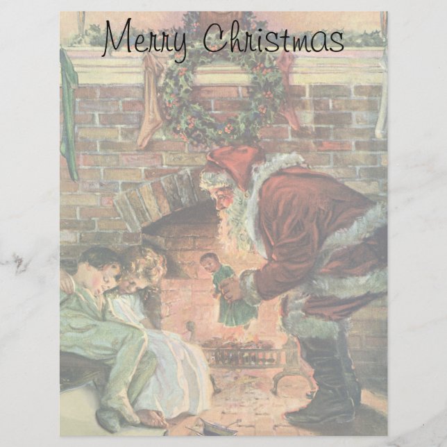 Vintage Christmas, Victorian Santa Claus Children (Front)