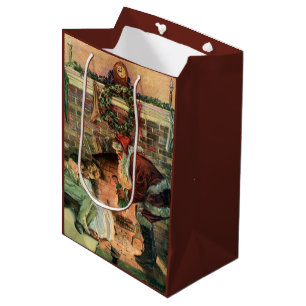 Vintage Christmas, Victorian Santa Claus Children Medium Gift Bag