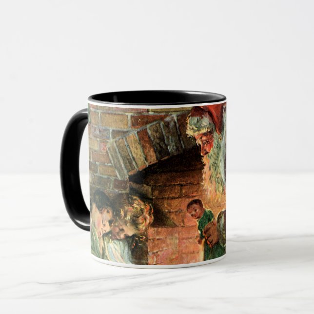 Vintage Christmas, Victorian Santa Claus Children Mug (Front Left)