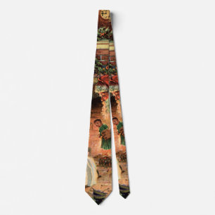 Vintage Christmas, Victorian Santa Claus Children Tie