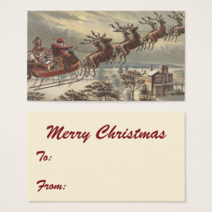 Vintage Christmas, Victorian Santa Claus in Sleigh