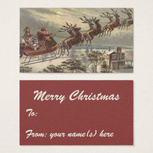 Vintage Christmas, Victorian Santa Claus in Sleigh