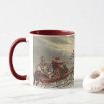 Vintage Christmas, Victorian Santa Claus in Sleigh Mug<br><div class="desc">Vintage illustration Victorian Merry Christmas holiday design featuring Santa Claus in his sleigh with his reindeer delivering toys on Christmas Eve. Saint Nicholas flying through the sky over a town with houses in the light of the moon. By Thomas Nast.</div>