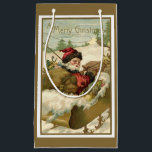 Vintage Christmas, Victorian Santa Claus in Sleigh Small Gift Bag<br><div class="desc">Vintage illustration Christmas holiday design featuring a Victorian Santa Claus in his sleigh with reindeer. He is delivering a sack full of toys on Christmas Eve. Merry Christmas. A Merry Christmas.</div>