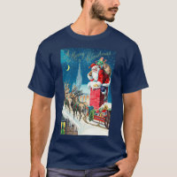 Vintage Christmas Victorian Santa Claus on Chimney