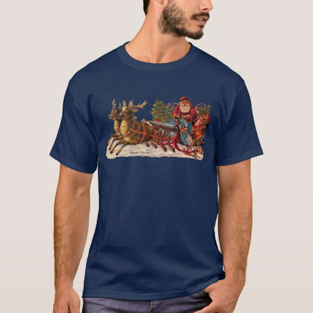 Vintage Christmas - Victorian Santa Claus T-Shirt (Front)