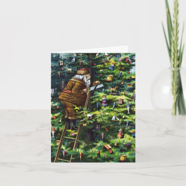 Vintage Christmas, Victorian Santa Claus Thank You (Front)