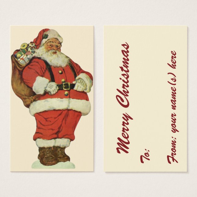 Vintage Christmas, Victorian Santa Claus with Toys (Front & Back)