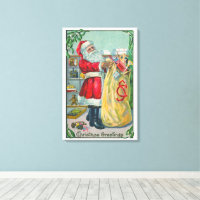 Vintage Christmas, Victorian Santa Claus with Toys