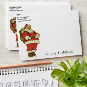 Vintage Christmas, Victorian Santa Claus with Toys Envelopes