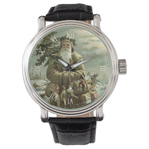 Vintage Christmas, Victorian Santa Claus with Toys Watch